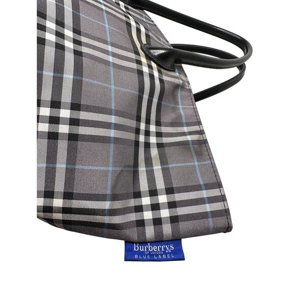 Autre Marque Burberrys London Gray Nova Check Blue Label NylonTote Bag - Picture 15 of 16